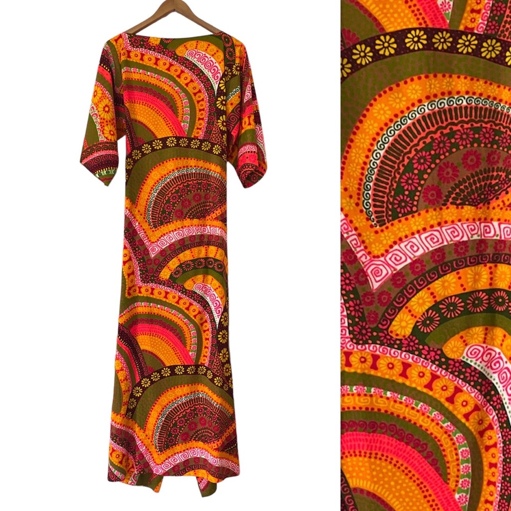 Vintage maxi dress with kimono sleeves